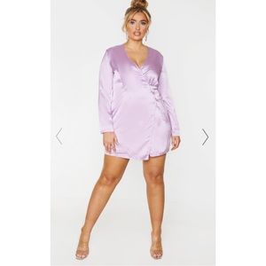 PLT Satin Wrap Dress